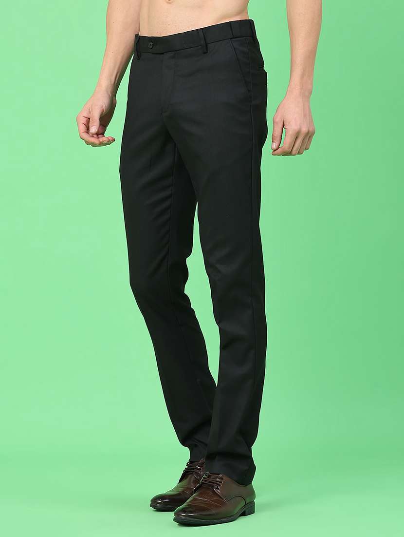 men solid mid rise flat front formal trouser - 22271567 -  Standard Image - 3