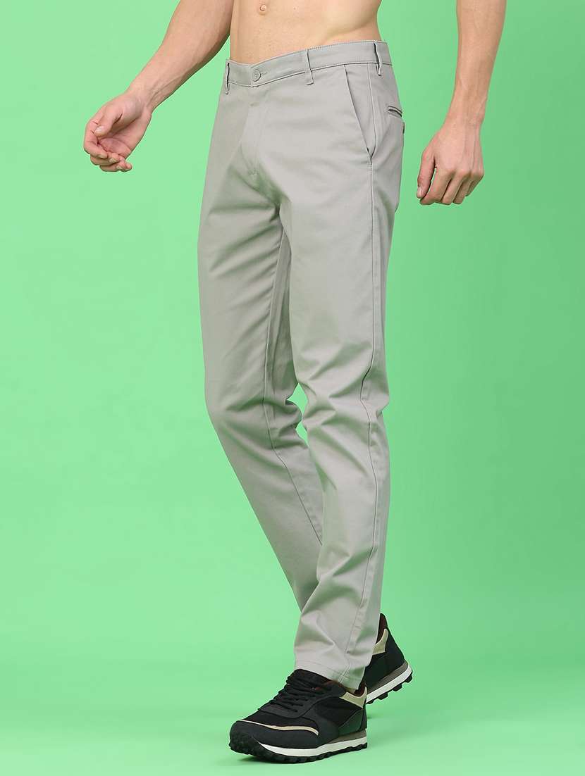 men solid mid rise chinos casual trouser - 22271738 -  Standard Image - 3