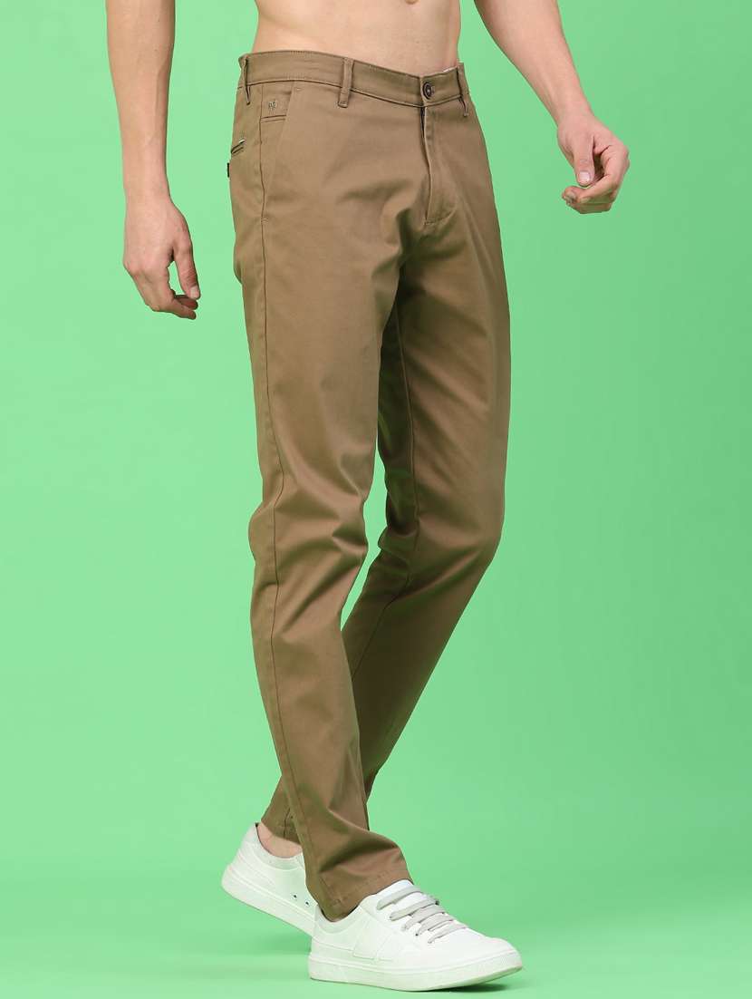 men solid mid rise chinos casual trouser - 22271739 -  Standard Image - 3