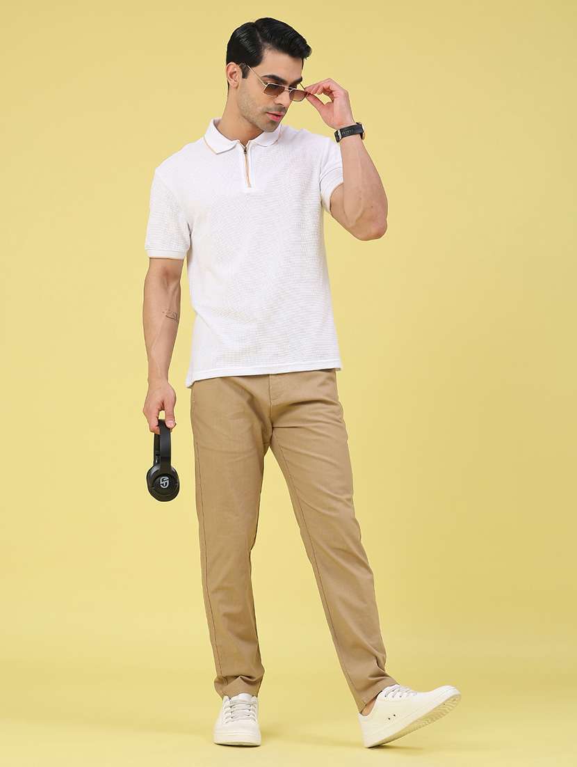 men solid mid rise chinos casual trouser - 22271740 -  Standard Image - 5