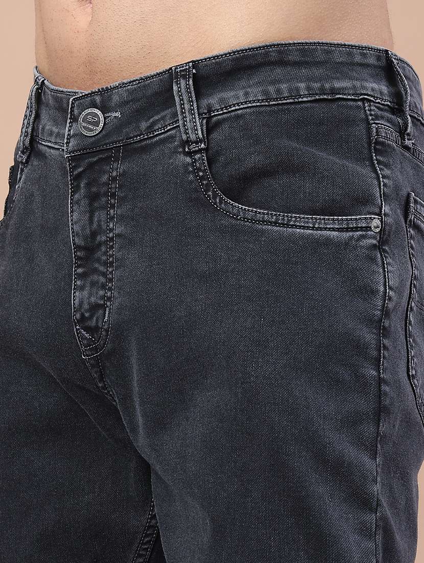 men plain mid rise full length jeans - 22271746 -  Standard Image - 5