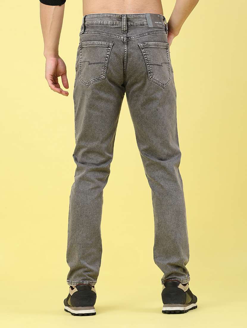 men plain mid rise full length jeans - 22271747 -  Standard Image - 3
