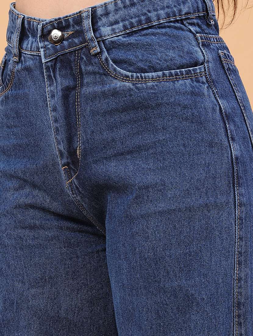 women plain high rise wide leg jeans - 22271770 -  Standard Image - 5