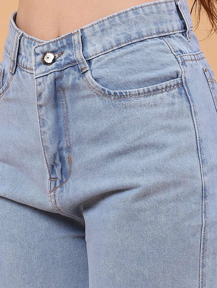 women plain high rise wide leg jeans - 22271771 -  Standard Image - 5