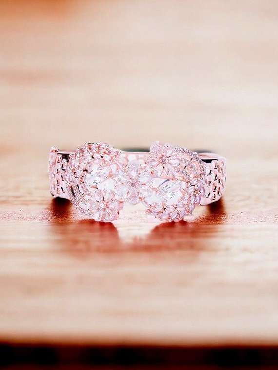 women cubic zirconia kada bracelet