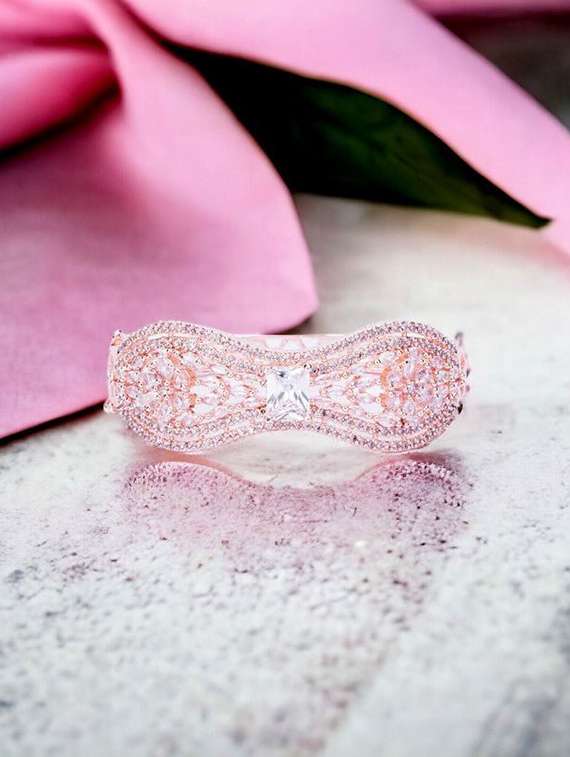 women cubic zirconia kada bracelet