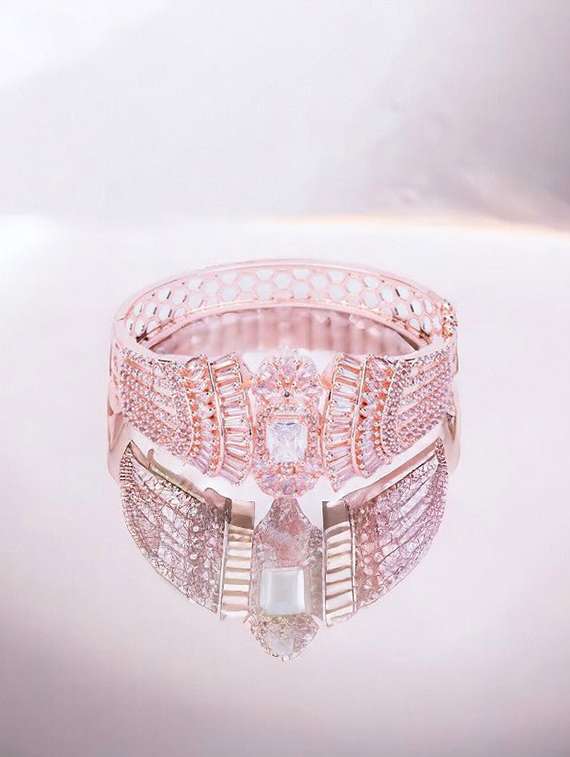 women cubic zirconia kada bracelet