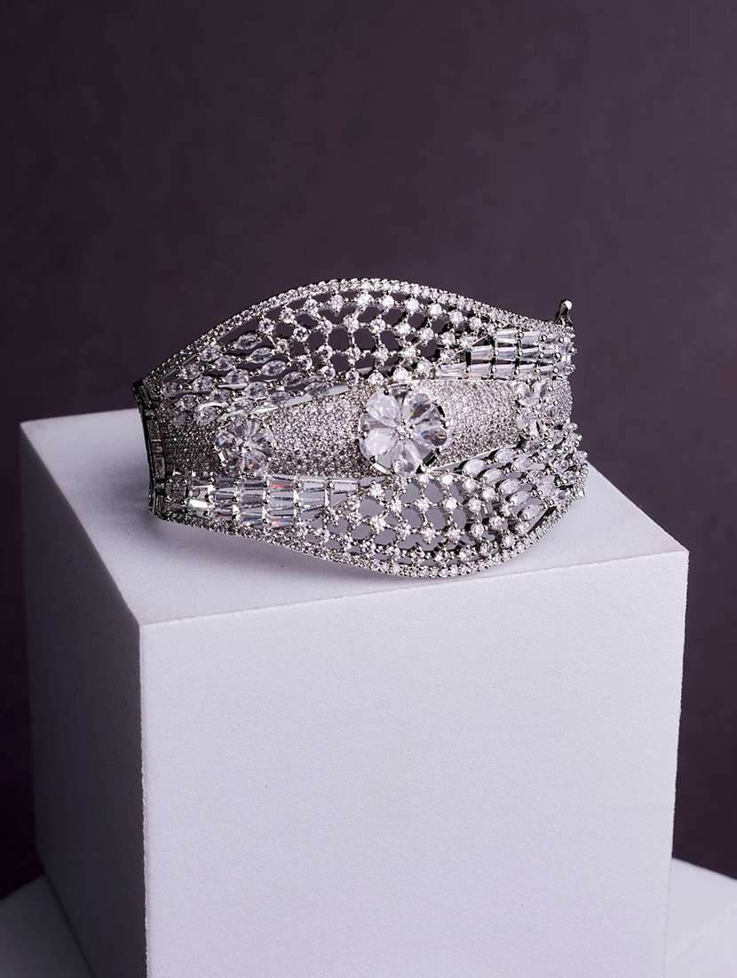 women rhodium plated kada bracelet