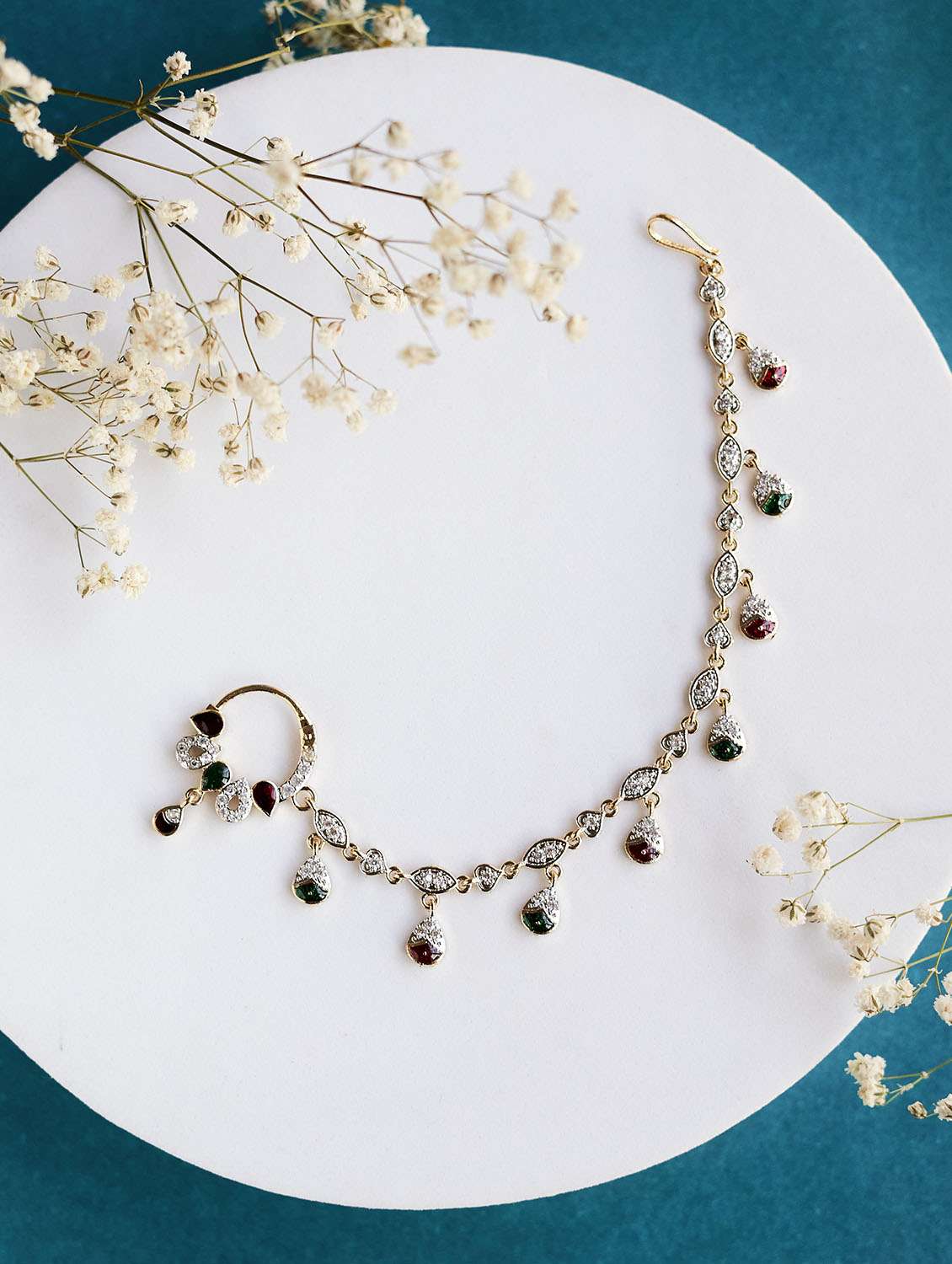 suvarnarekha two tone gold silver nath