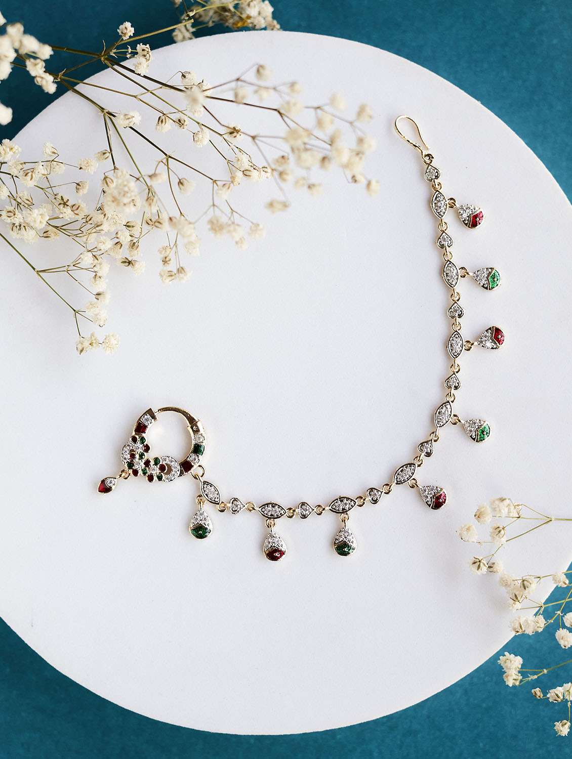 sharalle two tone gold silver nath