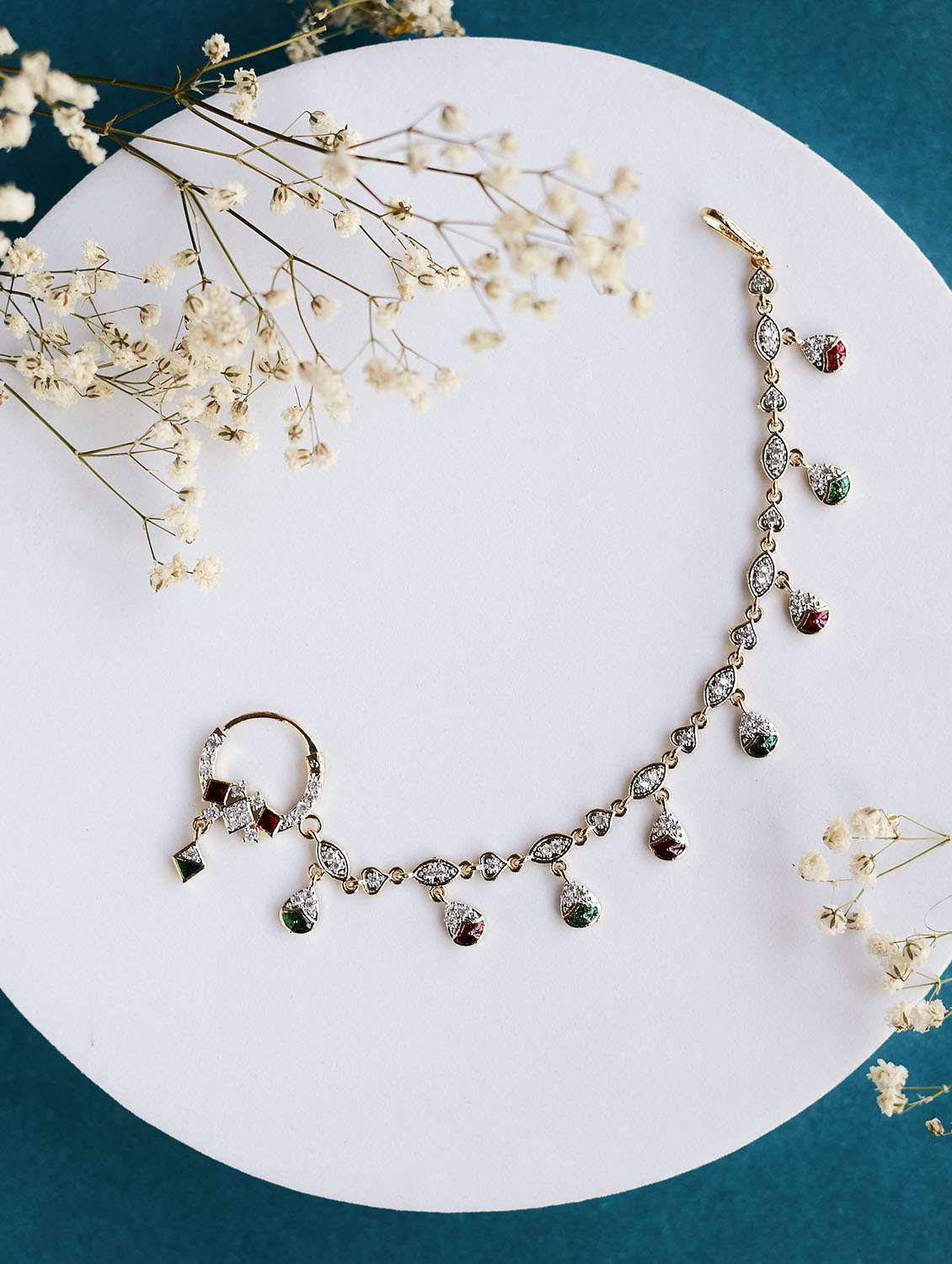 radiant two tone gold silver nath