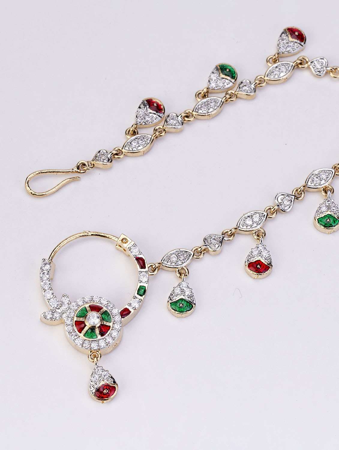 shimmering two tone gold silver nath - 22271827 -  Standard Image - 3