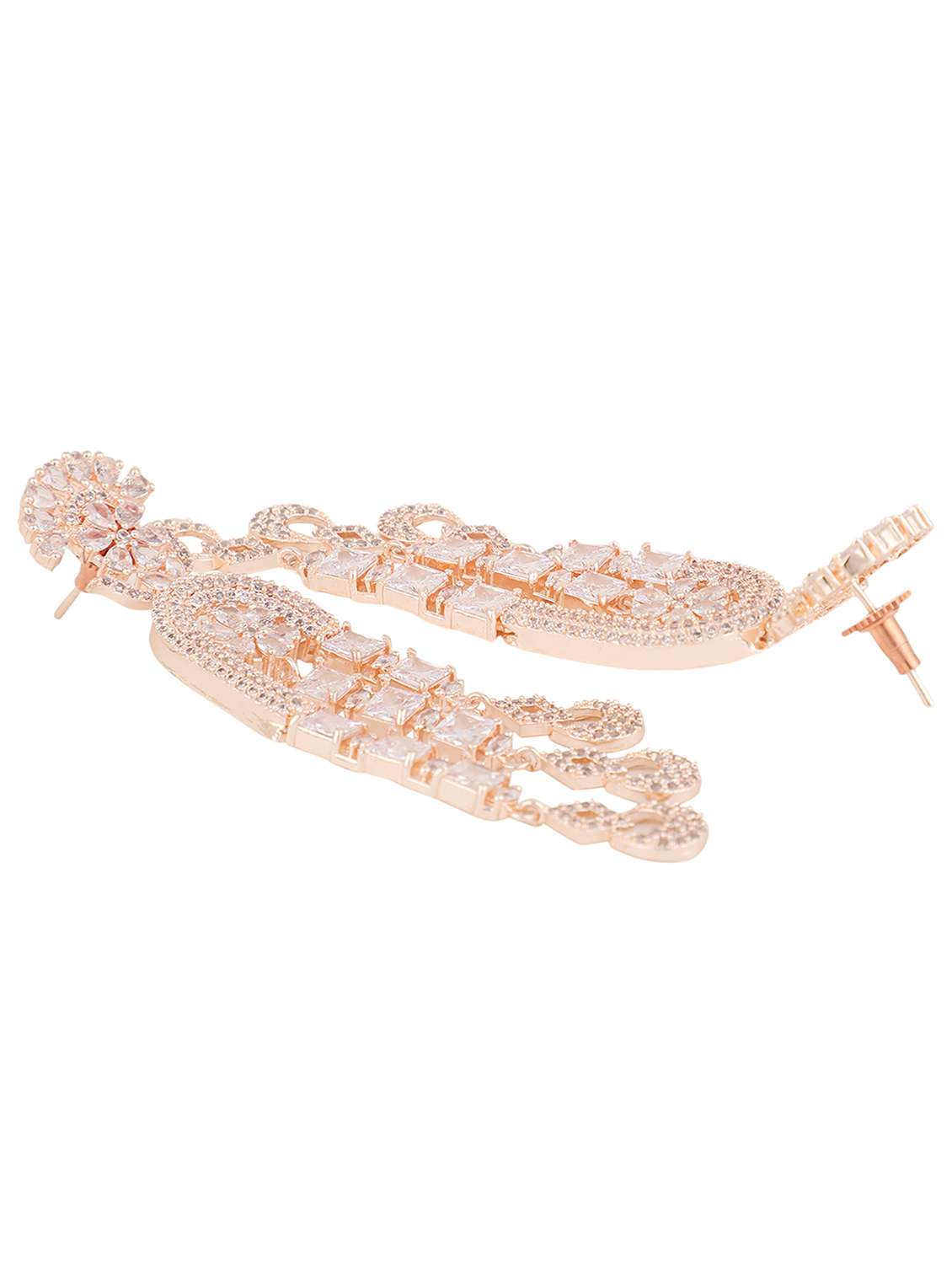 women stone studded dangle earrings - 22271829 -  Standard Image - 3