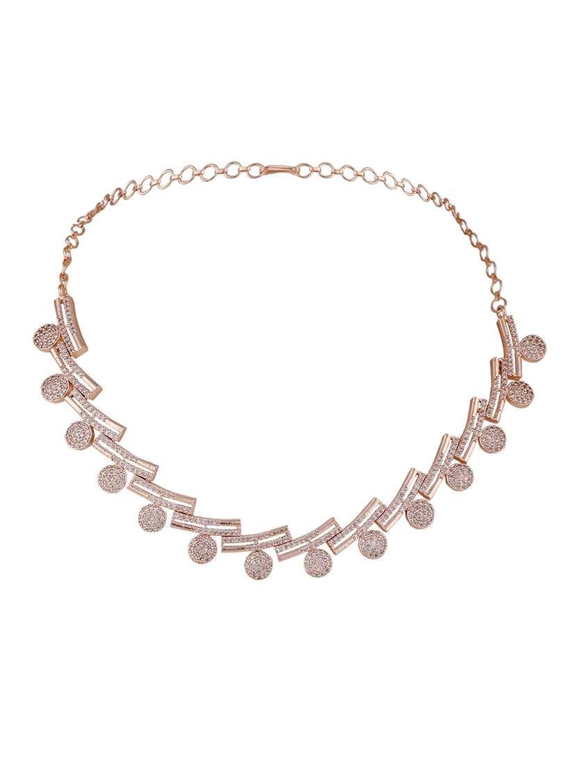 women diamonds studded necklace set - 22271848 -  Standard Image - 3