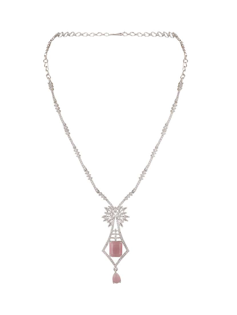 women diamonds studded necklace set - 22271849 -  Standard Image - 3