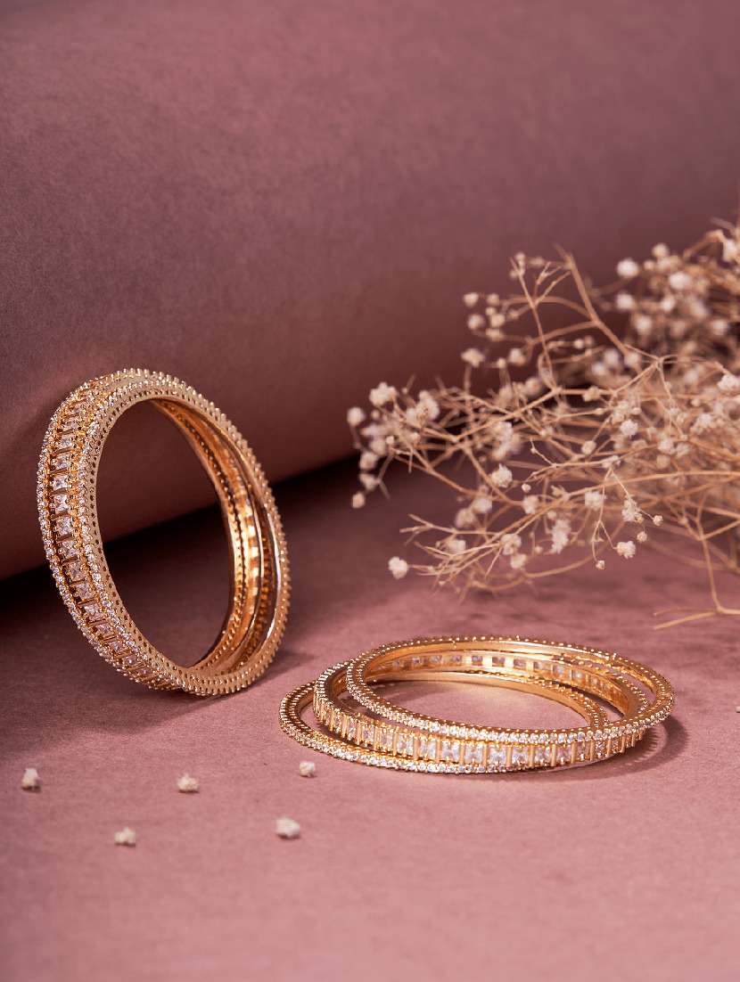 women crystal zirconia rhodium bangles