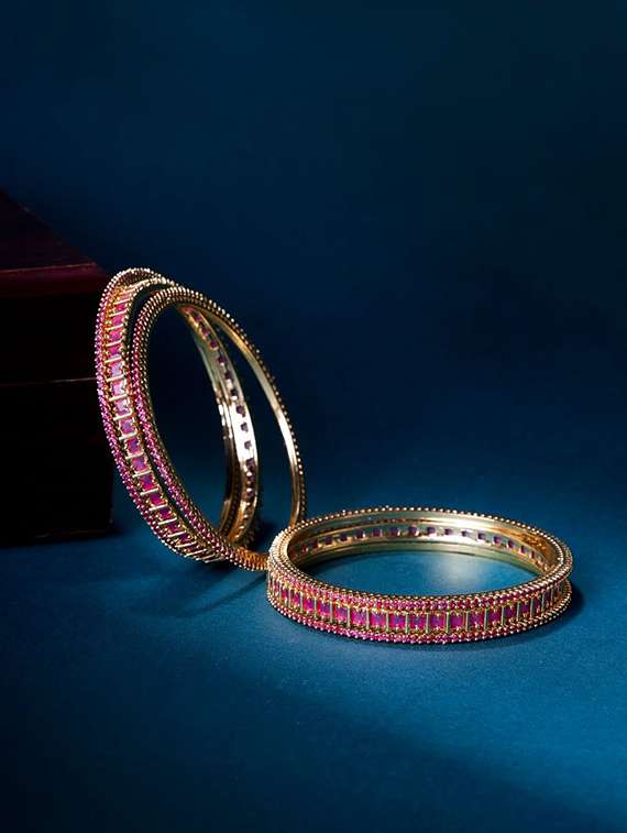 women crystal zirconia rhodium bangles