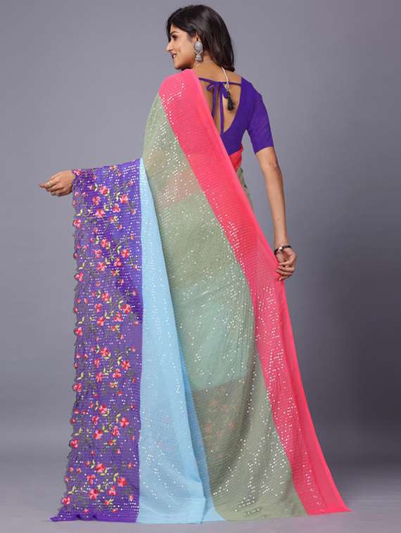 women ombre embroidered saree with blouse - 22271926 -  Standard Image - 3