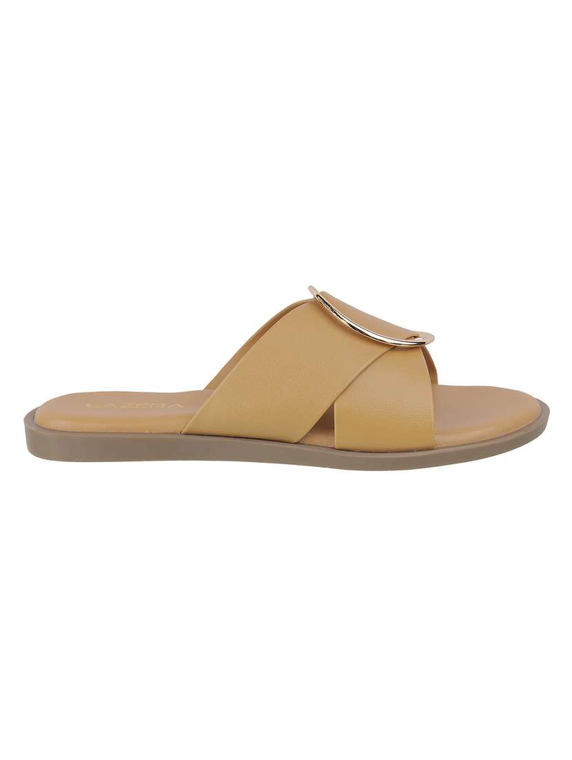 women solid slip on flat sandal - 22271943 -  Standard Image - 3