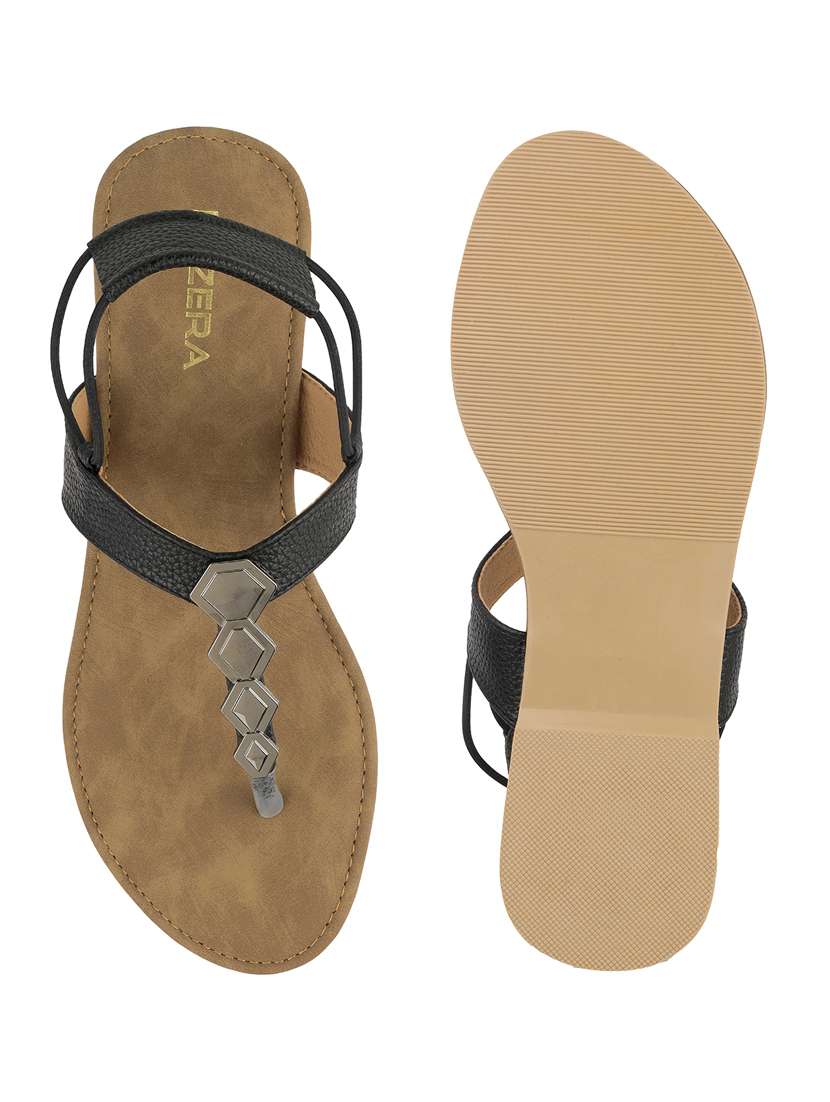 women embellished t-strap flat sandal - 22271948 -  Standard Image - 5