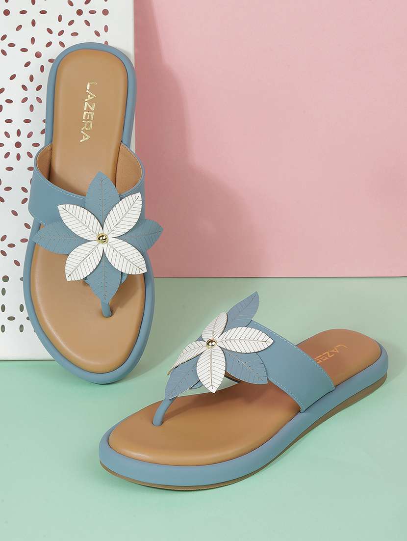 women solid slip on flat sandal