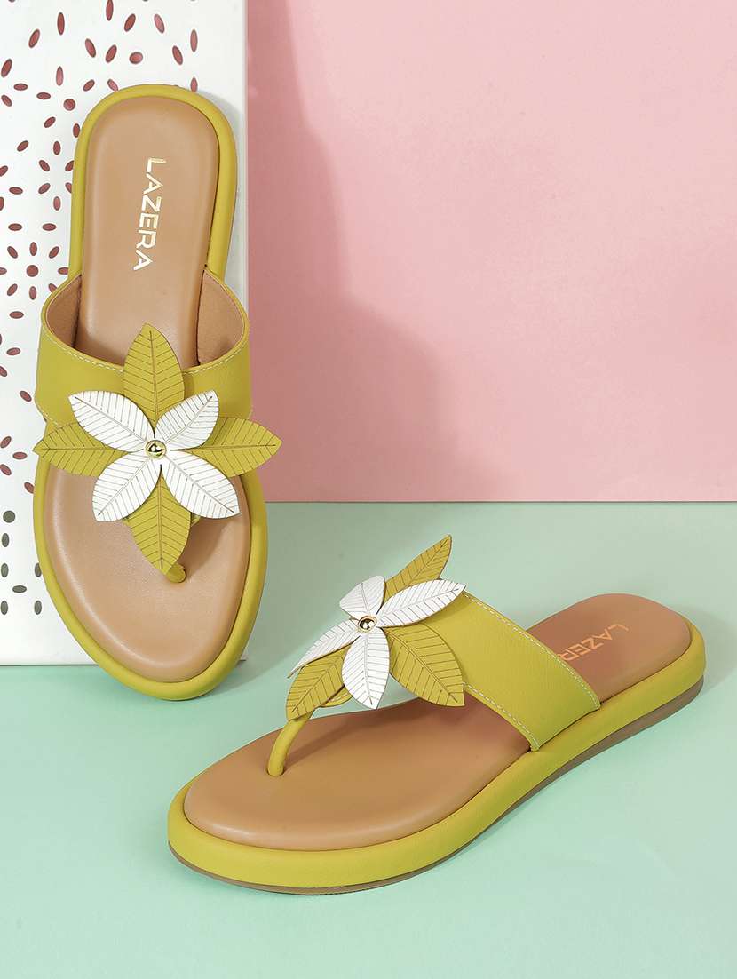 women solid slip on flat sandal