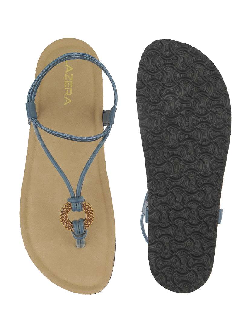 women solid t-strap flat sandal - 22271956 -  Standard Image - 5