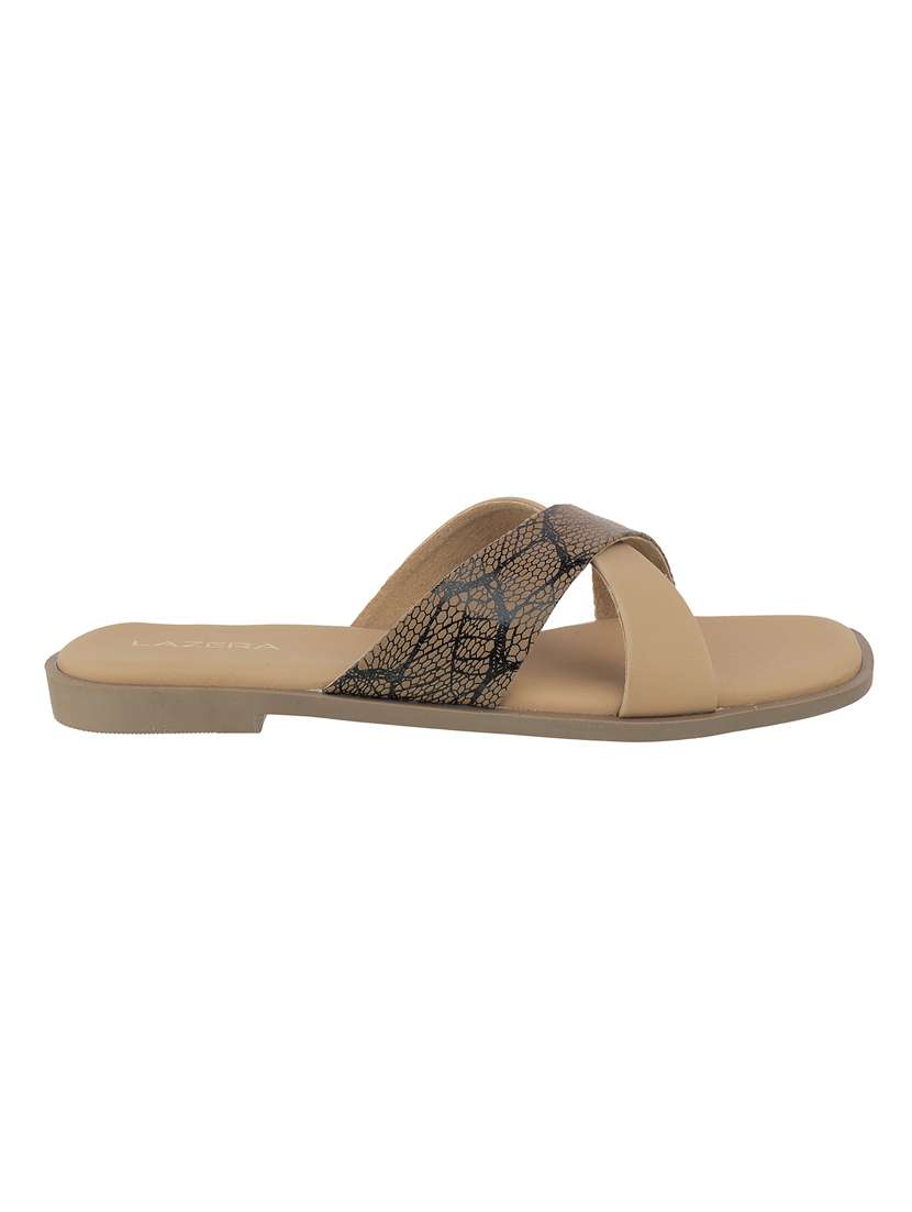 women textured slip on flat sandal - 22271961 -  Standard Image - 3
