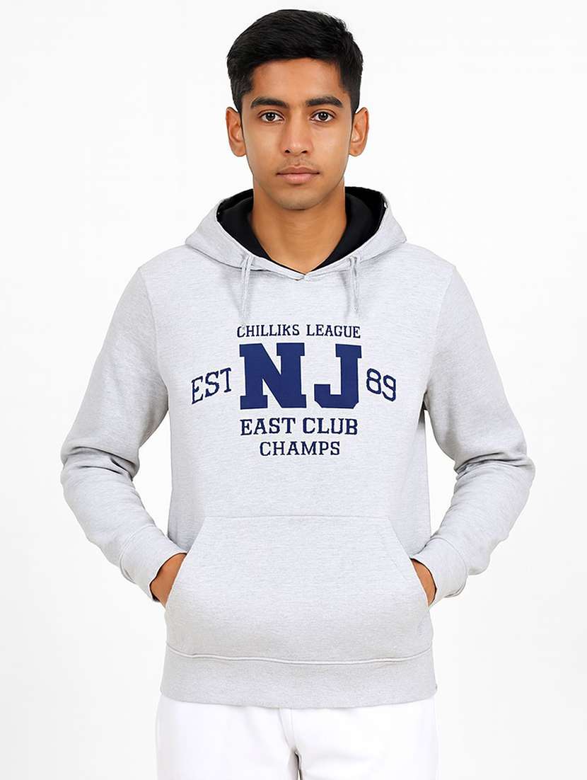 boys printed long sleeve hooded sweatshirt