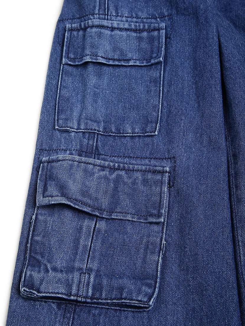 boys solid mid rise denim cargo - 22272013 -  Standard Image - 3