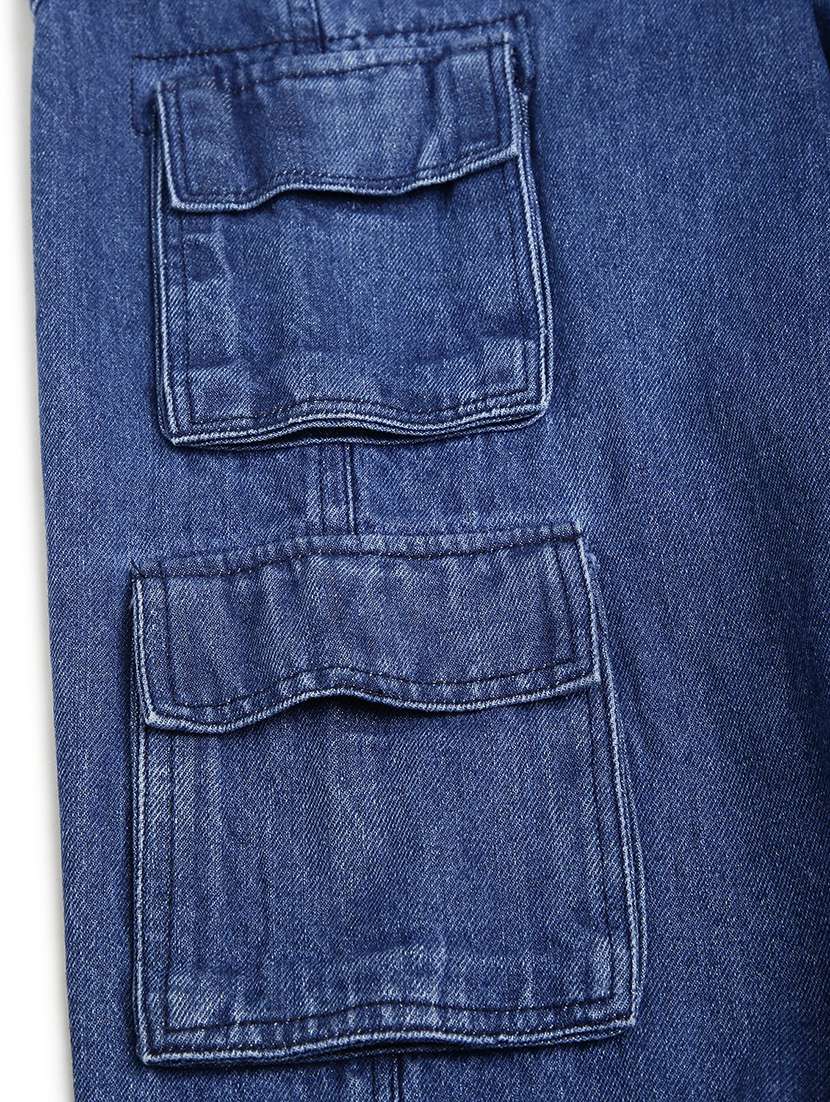 boys solid mid rise denim cargo - 22272014 -  Standard Image - 3