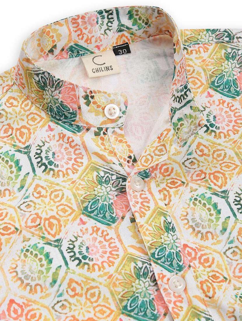 boys printed long sleeve straight kurta - 22272028 -  Standard Image - 3