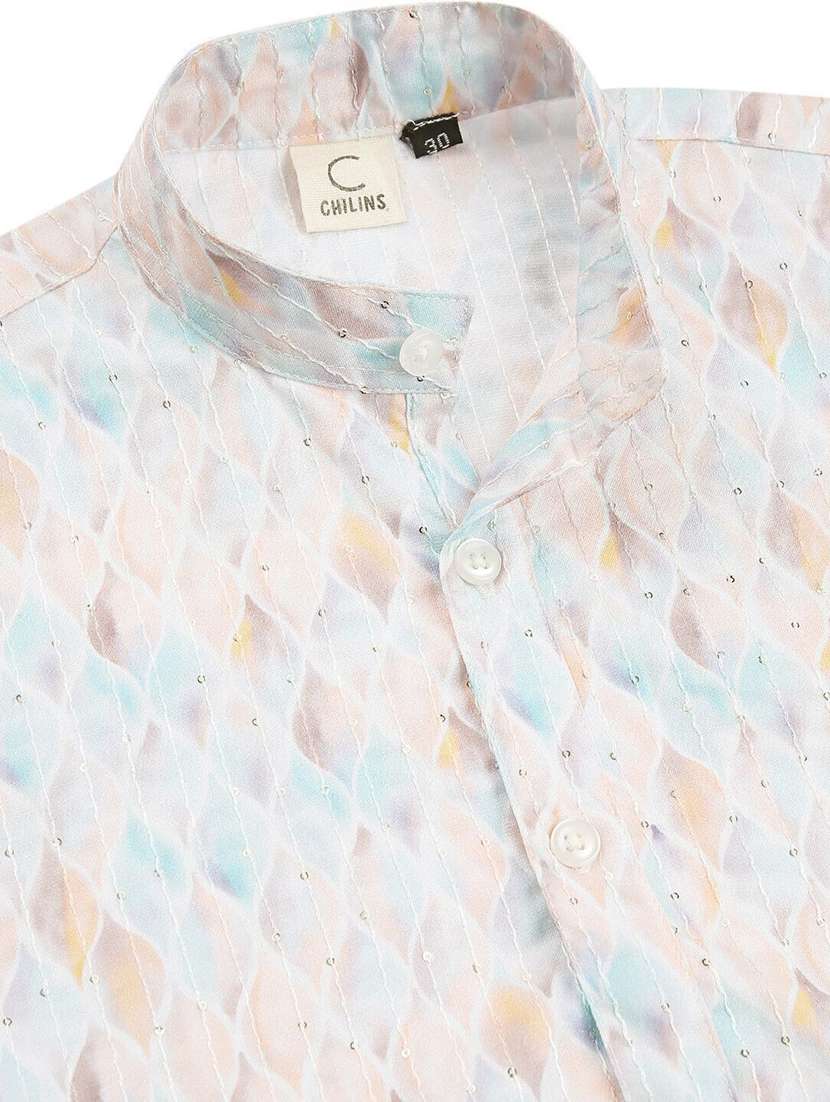 boys printed long sleeve straight kurta - 22272030 -  Standard Image - 3