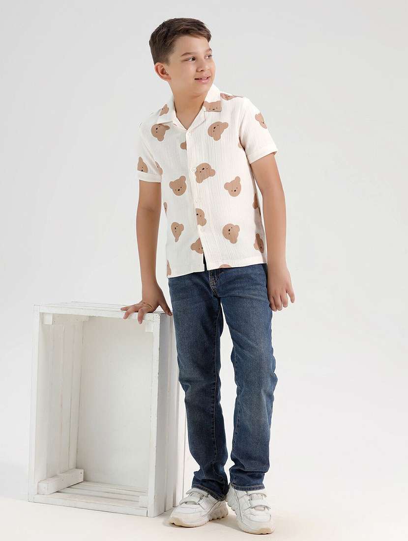 boys printed collared short sleeve shirt - 22272072 -  Standard Image - 3