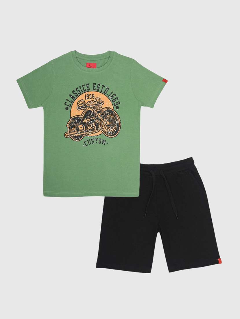 kids printed short sleeve t-shirt and shorts set