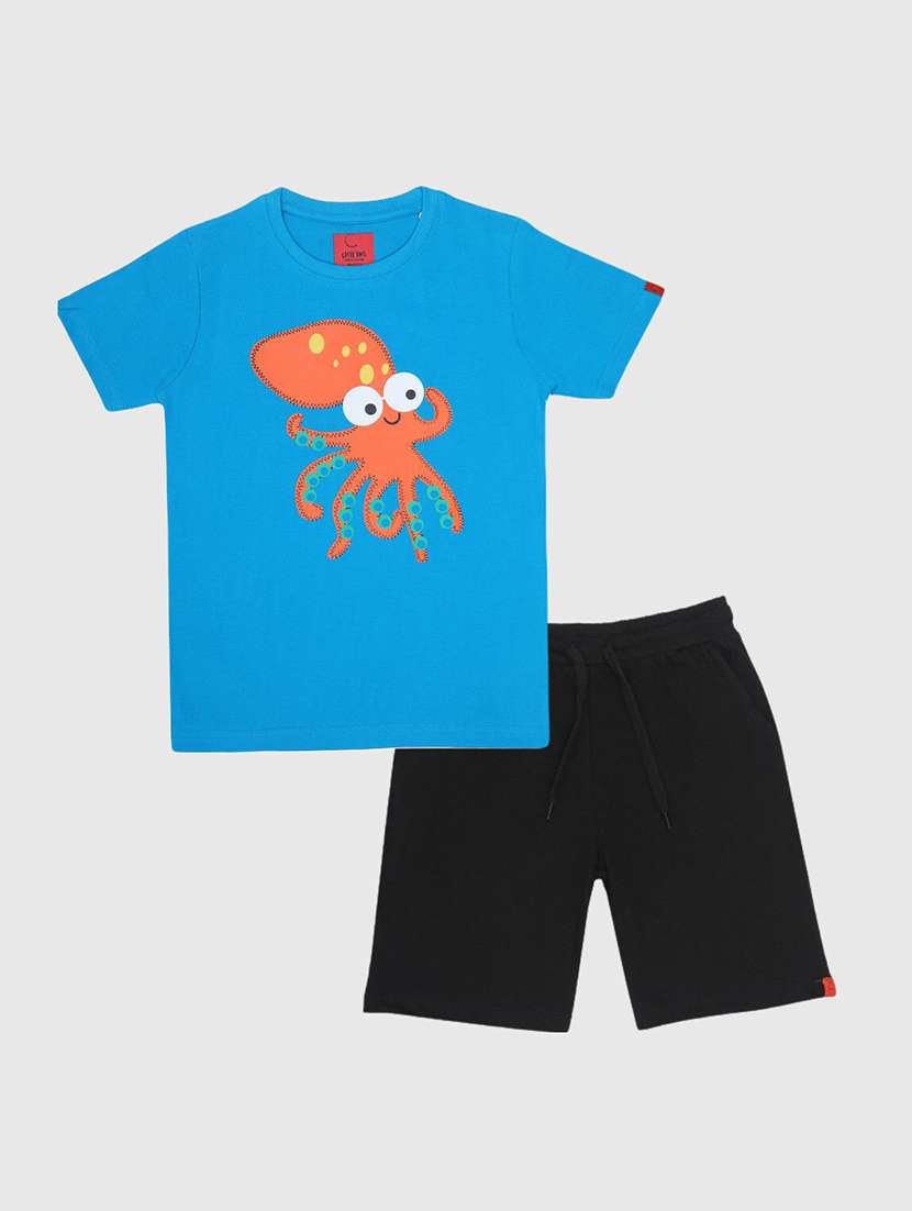 kids printed short sleeve t-shirt and shorts set