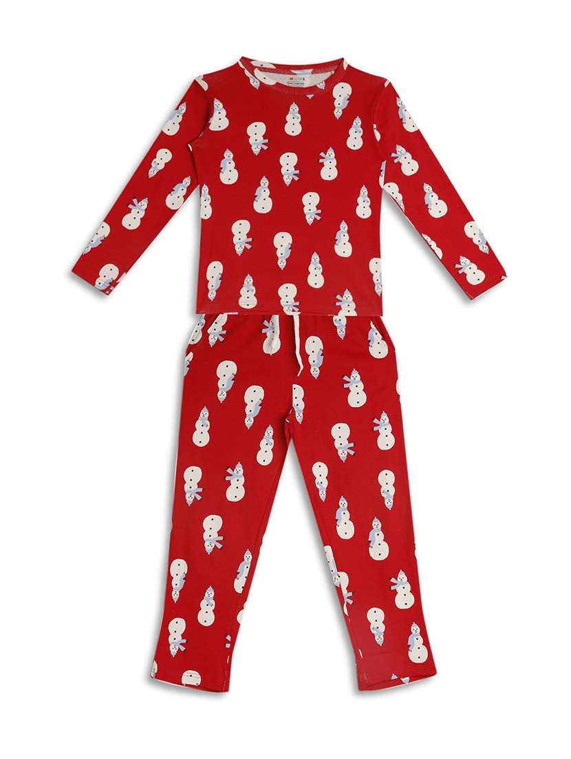 girls printed long sleeve full length set