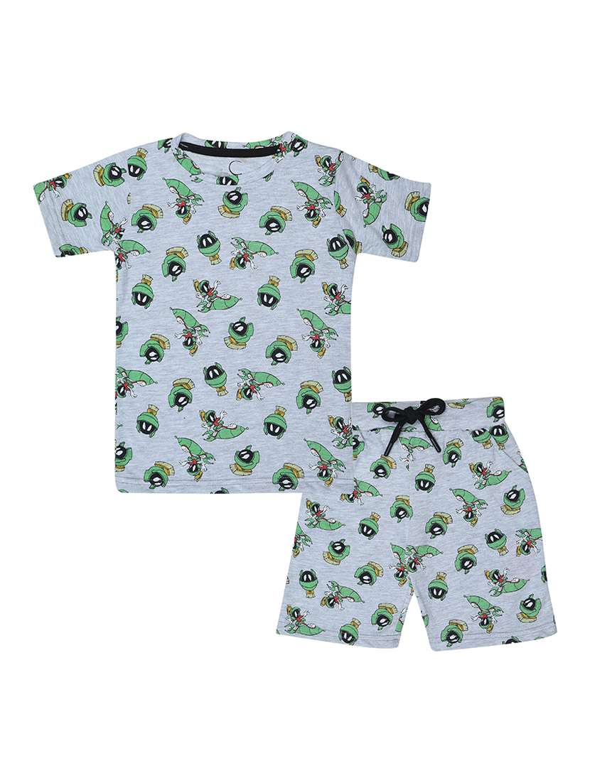 kids printed short sleeve t-shirt and shorts set