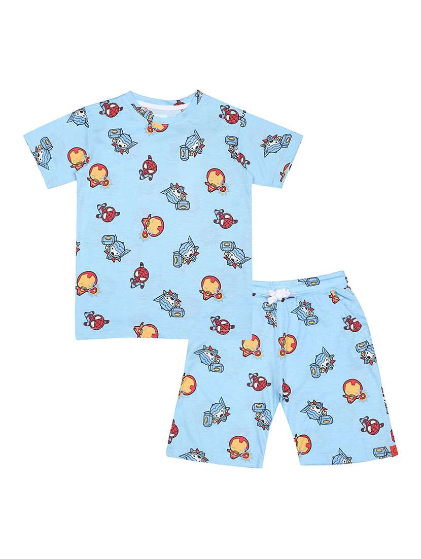 kids printed short sleeve t-shirt and shorts set