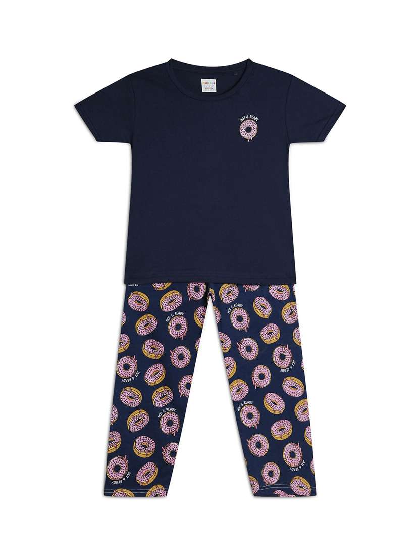 girls printed nightwear pyjama set