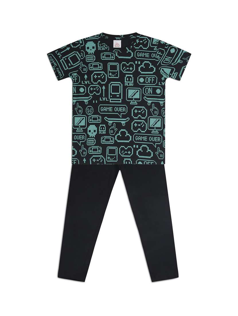 girls printed nightwear pyjama set