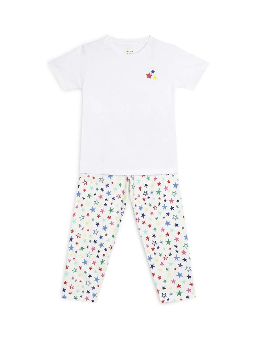 girls printed nightwear pyjama set