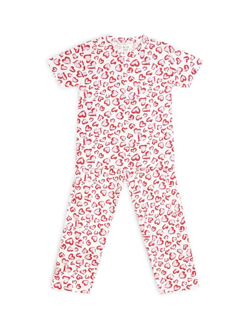 girls printed nightwear pyjama set