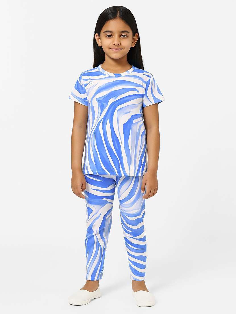 girls printed nightwear pyjama set