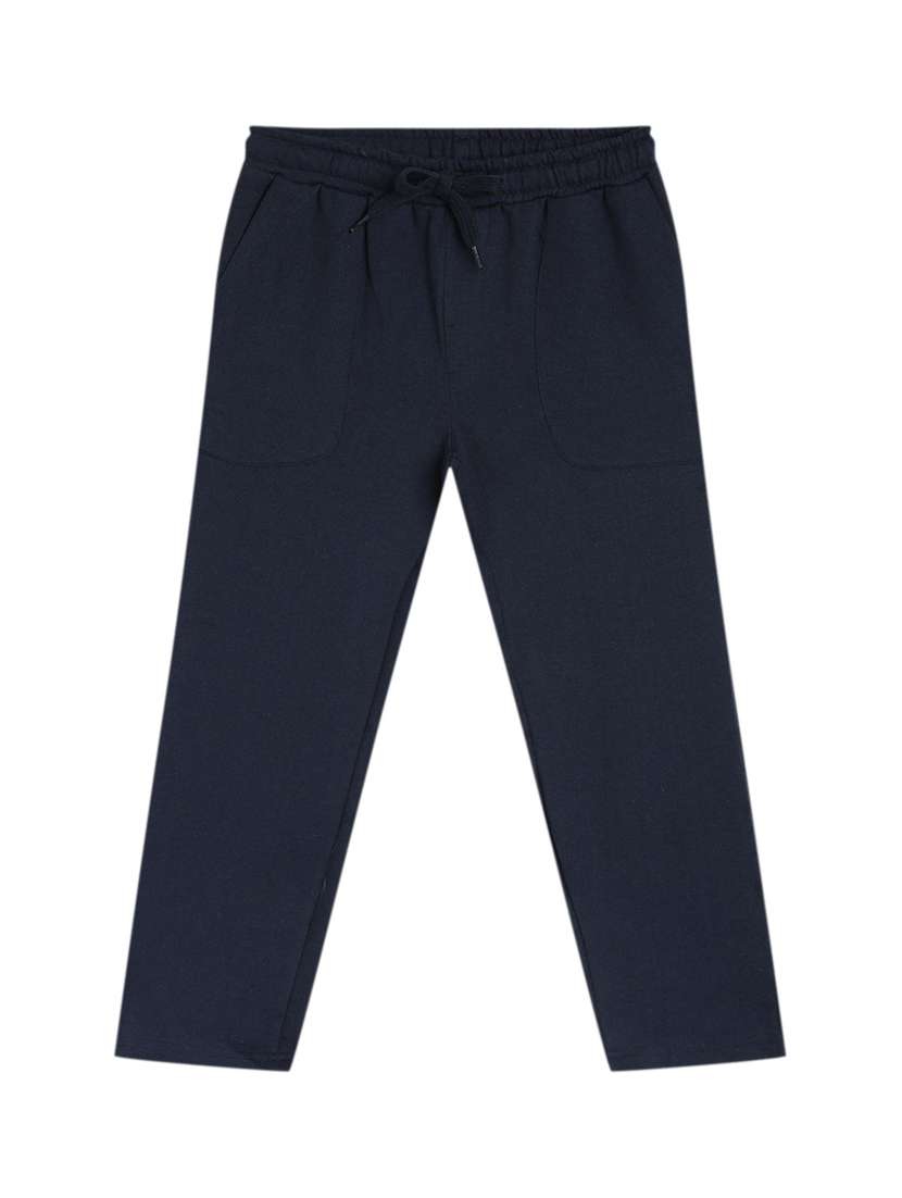 boys solid mid rise track pant