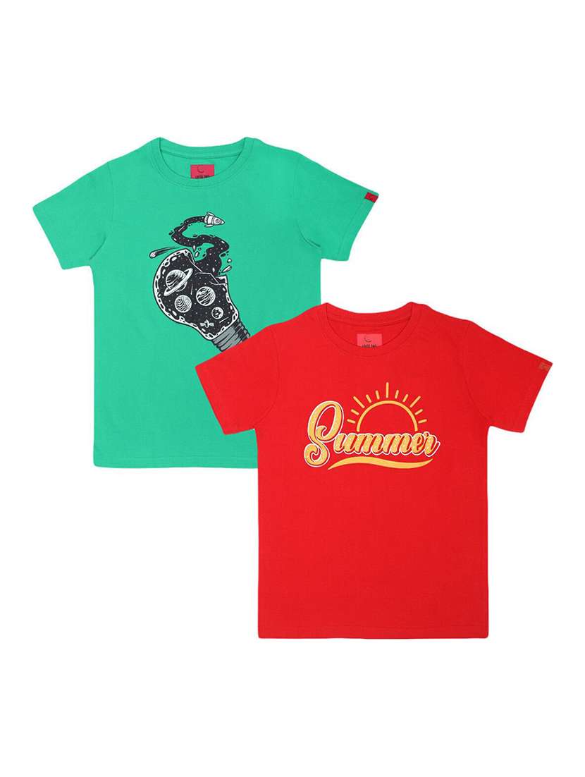 boys pack of 2 printed short sleeve t-shirt