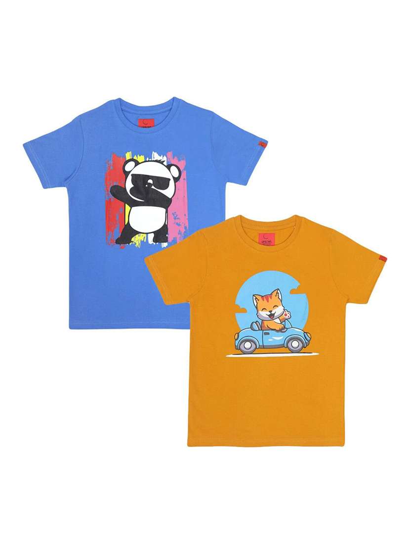 boys pack of 2 printed short sleeve t-shirt