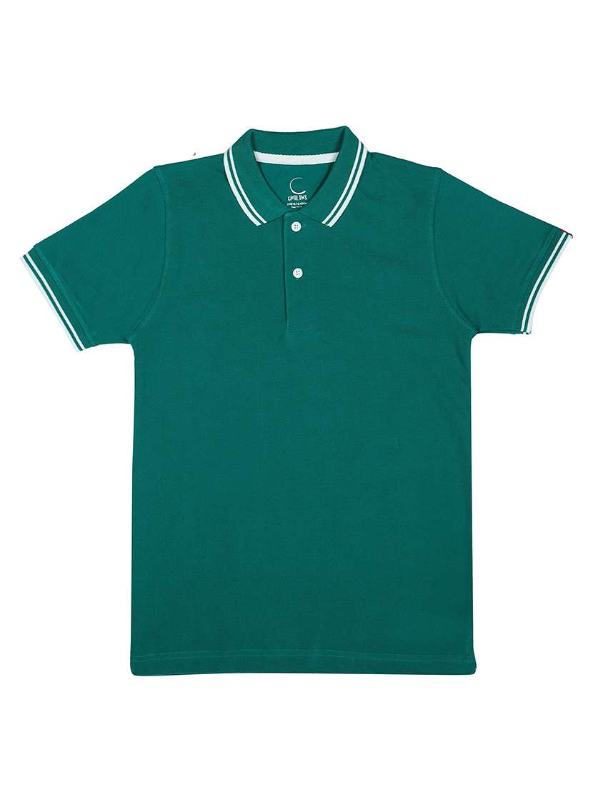 boys solid short sleeve polo t-shirt