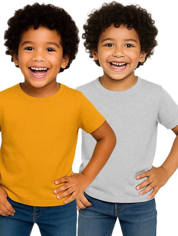 boys pack of 2 solid short sleeve t-shirt