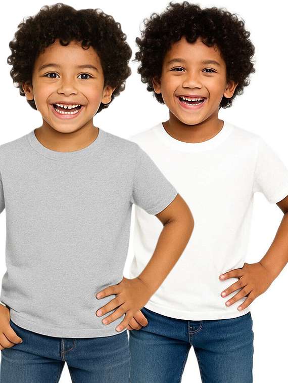 boys solid short sleeve t-shirt combo